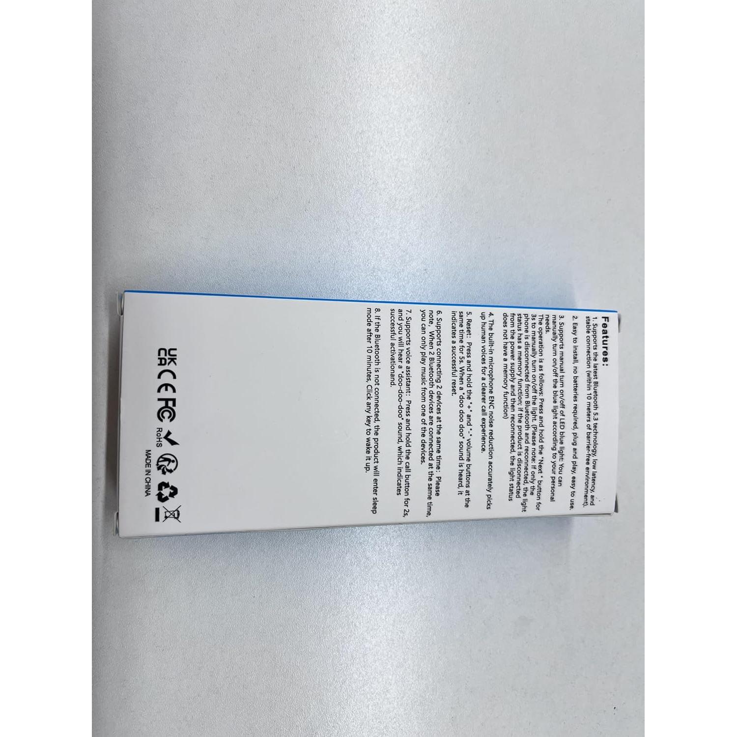 Adaptador Bluetooth 5.3 SONRU para Coche - Audio Estéreo y Manos Libres