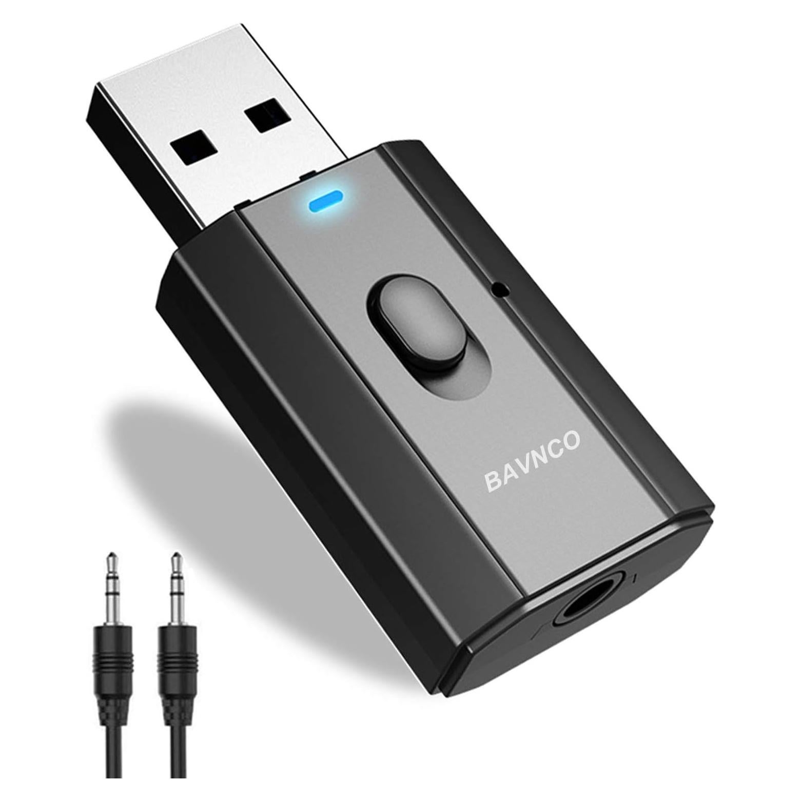 Adaptador Bluetooth 5.0 BAVNCO T7, Receptor y Transmisor AUX 3.5mm