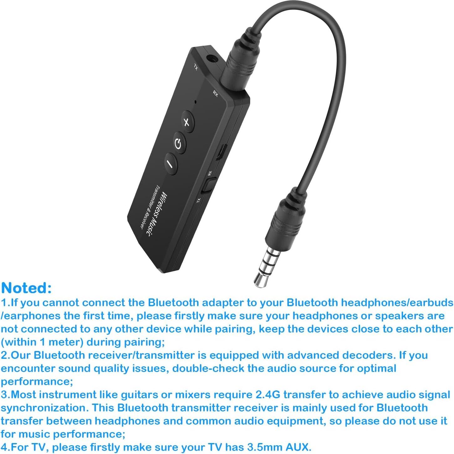 Transmisor Receptor Bluetooth 5.3 Amalong 3-en-1 Inalámbrico
