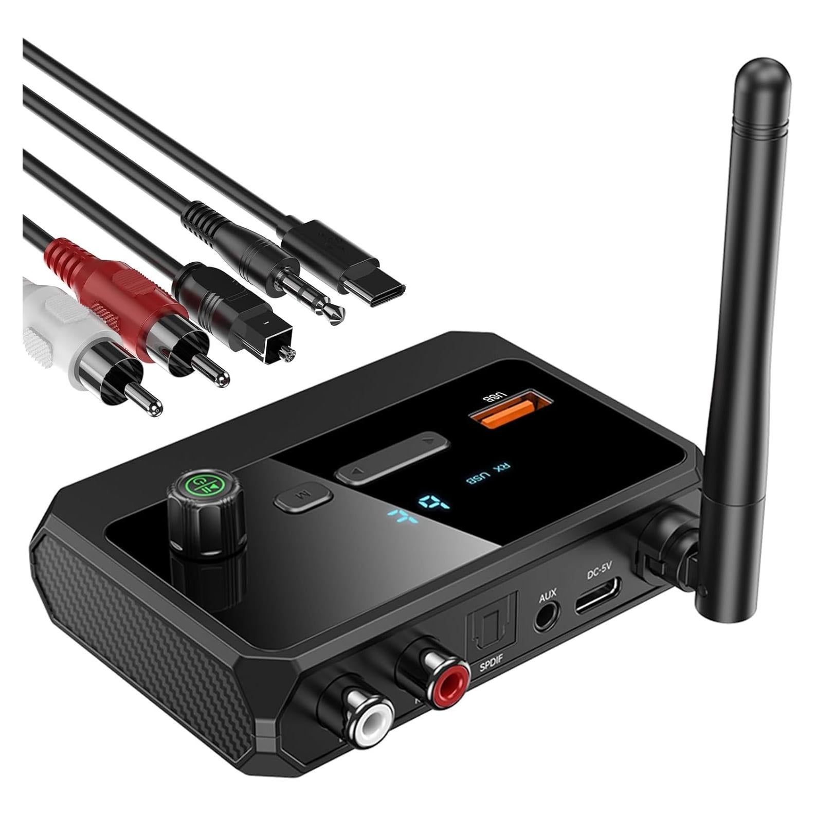 Receptor Bluetooth 5.3 KAIY para Estéreo Antiguo, RCA/AUX/Óptico