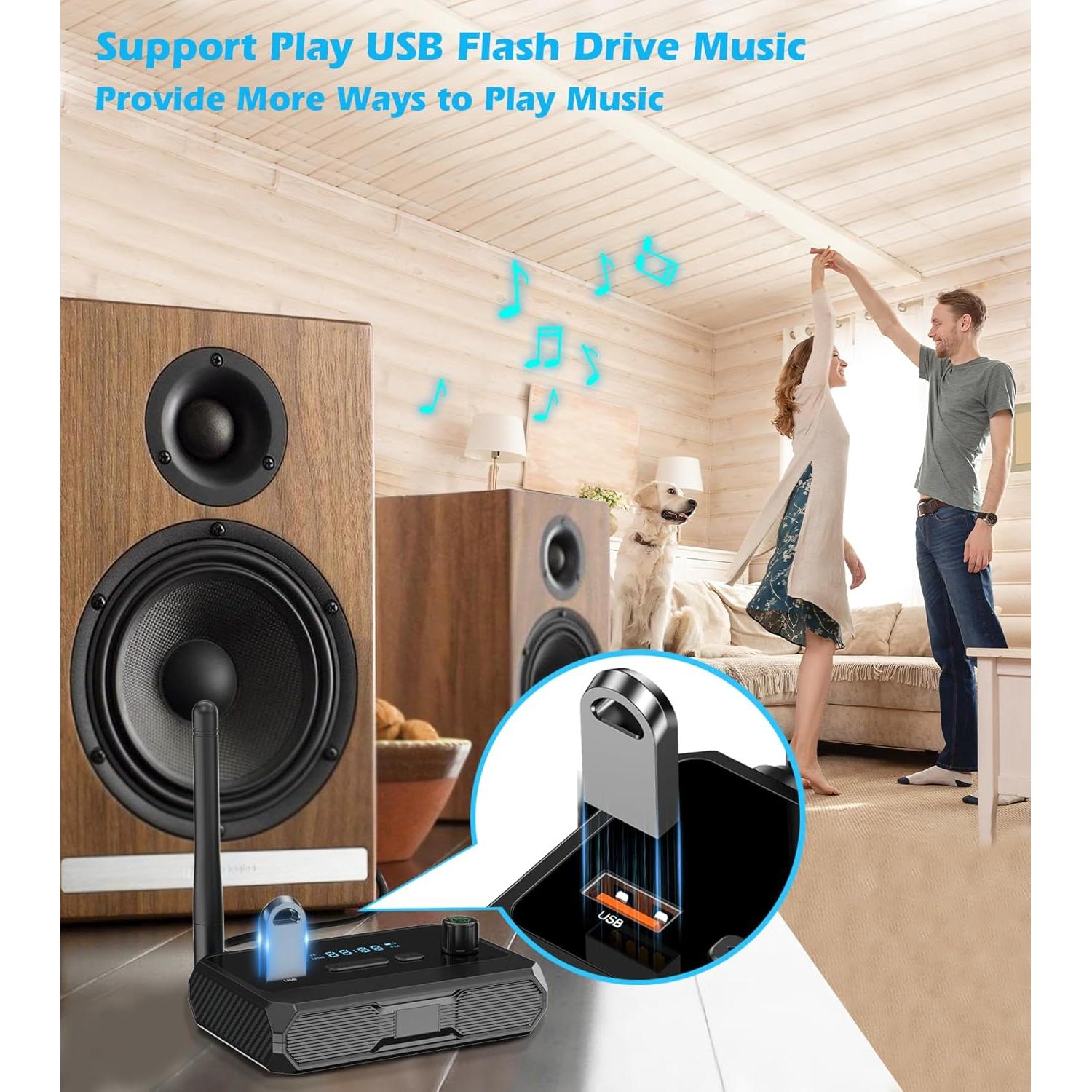 Receptor Bluetooth 5.3 KAIY para Estéreo Antiguo, RCA/AUX/Óptico