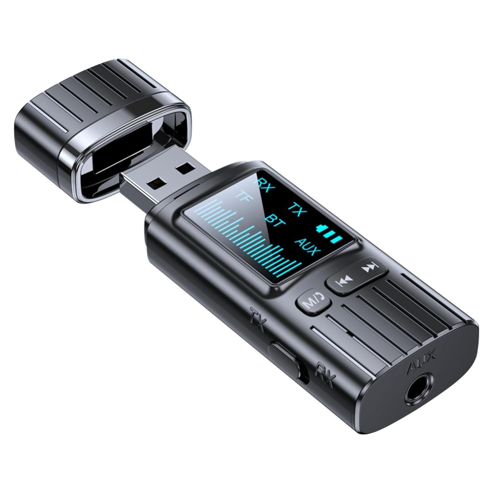 Transmisor Receptor Bluetooth 5.4 Bysimilai 2 en 1 AUX USB