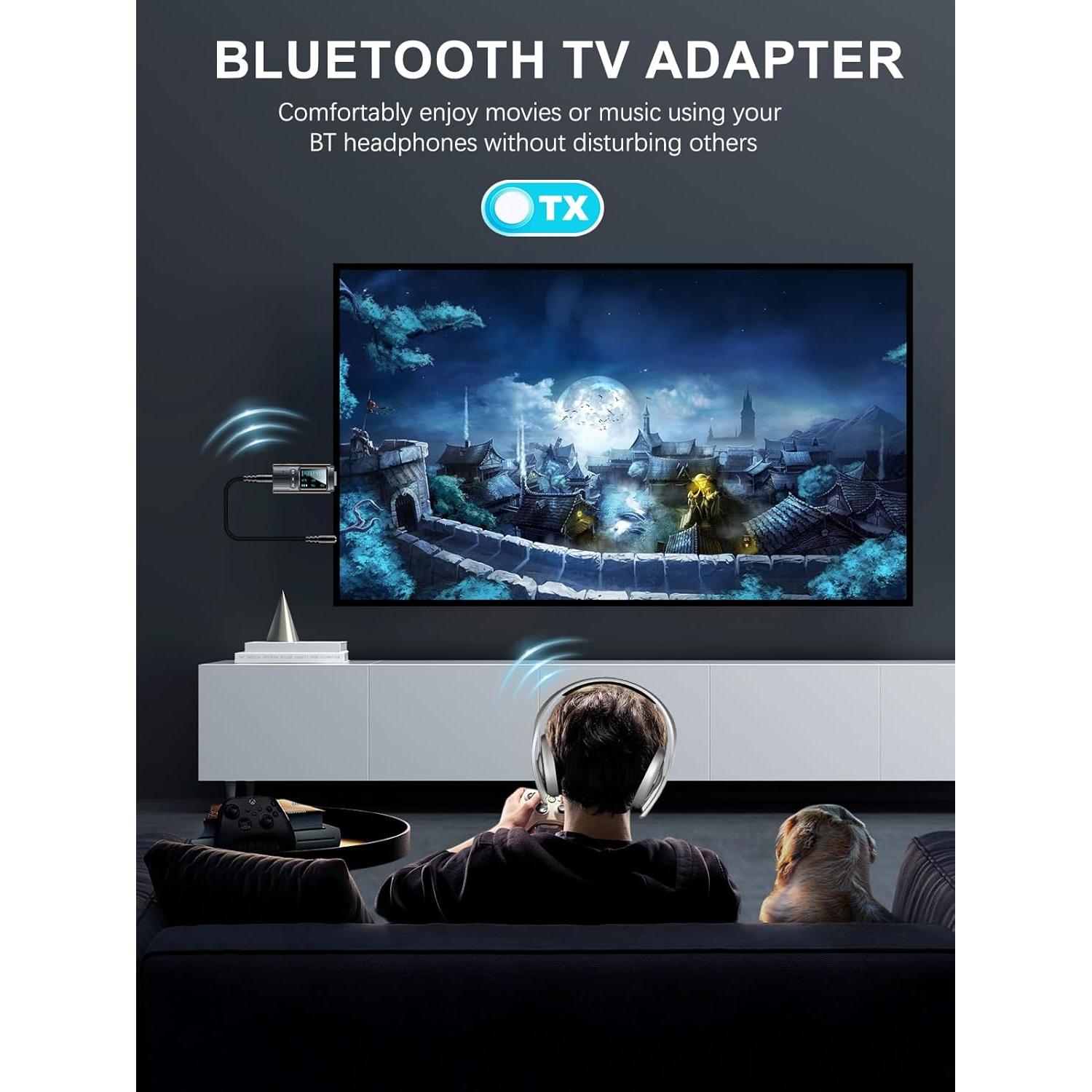 Transmisor Receptor Bluetooth 5.4 Bysimilai 2 en 1 AUX USB