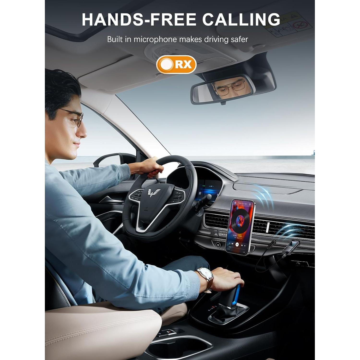 Transmisor Receptor Bluetooth 5.4 Bysimilai 2 en 1 AUX USB