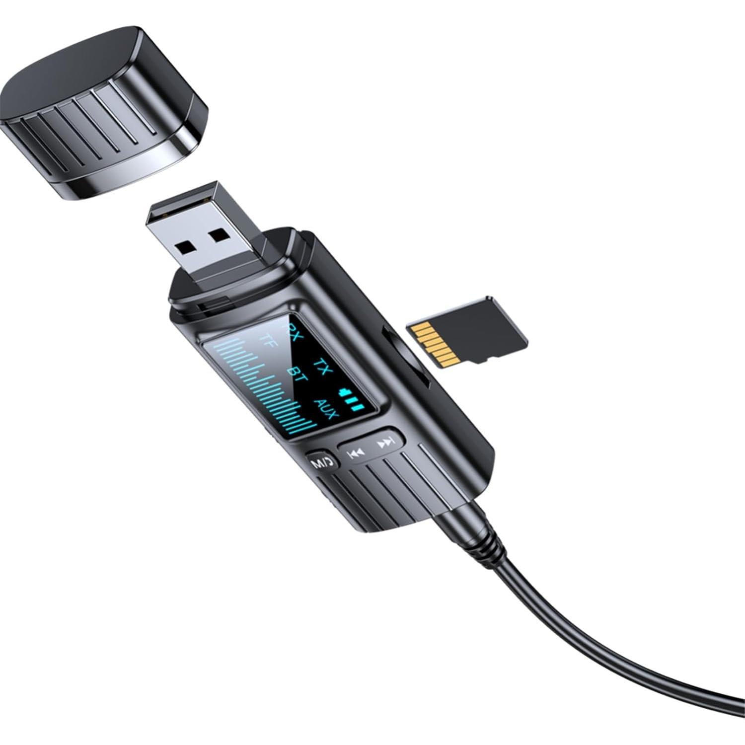 Transmisor Receptor Bluetooth 5.4 Bysimilai 2 en 1 AUX USB