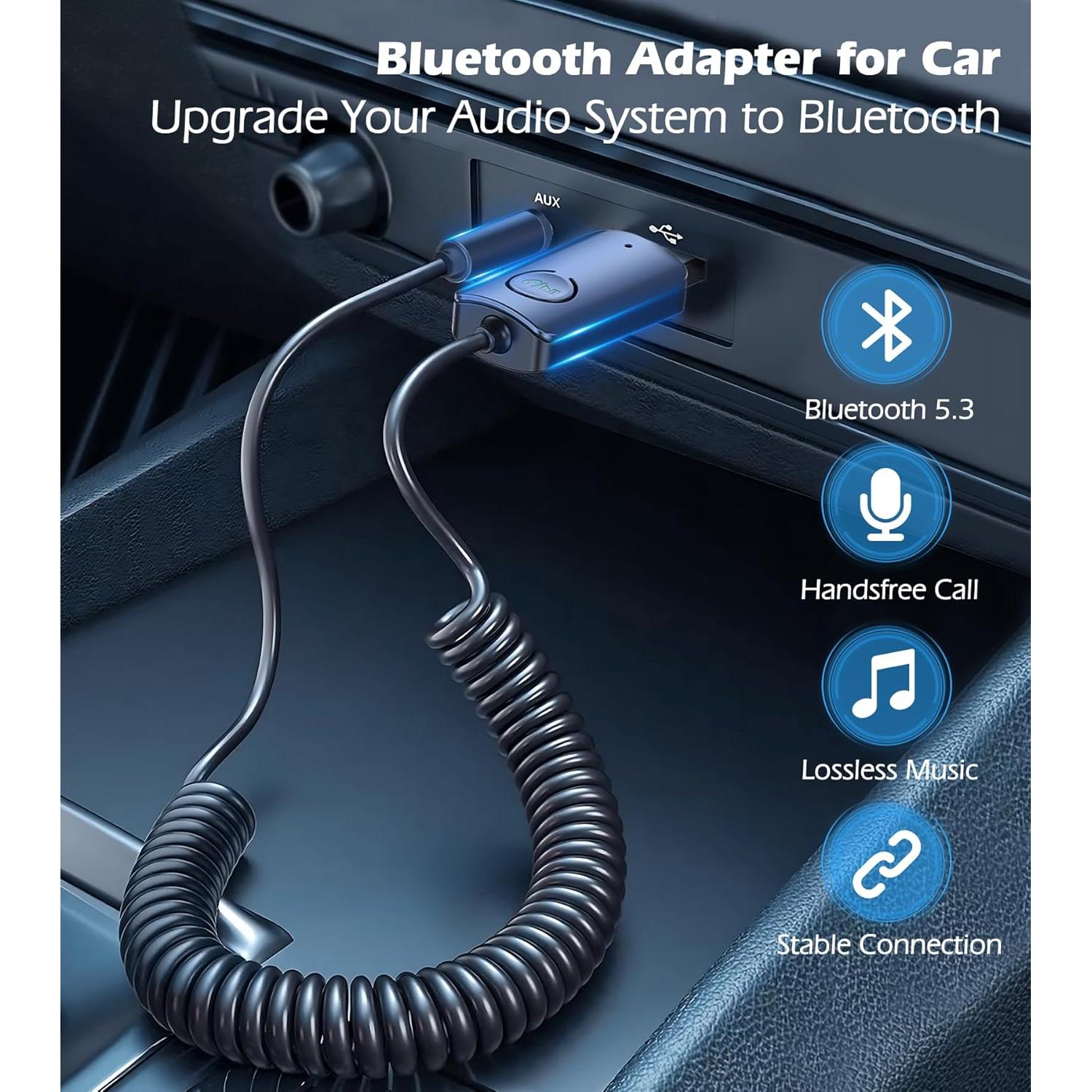 Receptor Bluetooth KAIY X5 para Coche AUX 3.5mm USB 5.3
