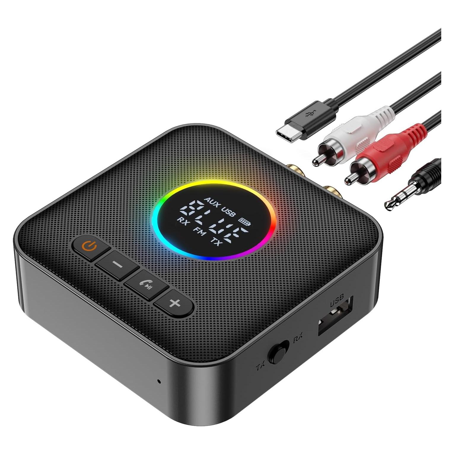 Receptor Transmisor Bluetooth MOREGAX M10 RGB 10x7.5cm