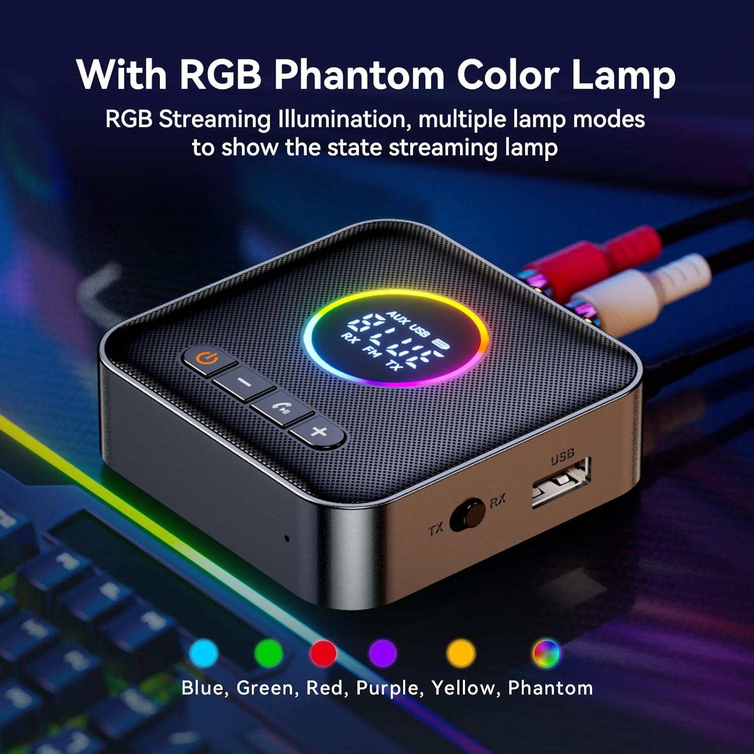 Receptor Transmisor Bluetooth MOREGAX M10 RGB 10x7.5cm