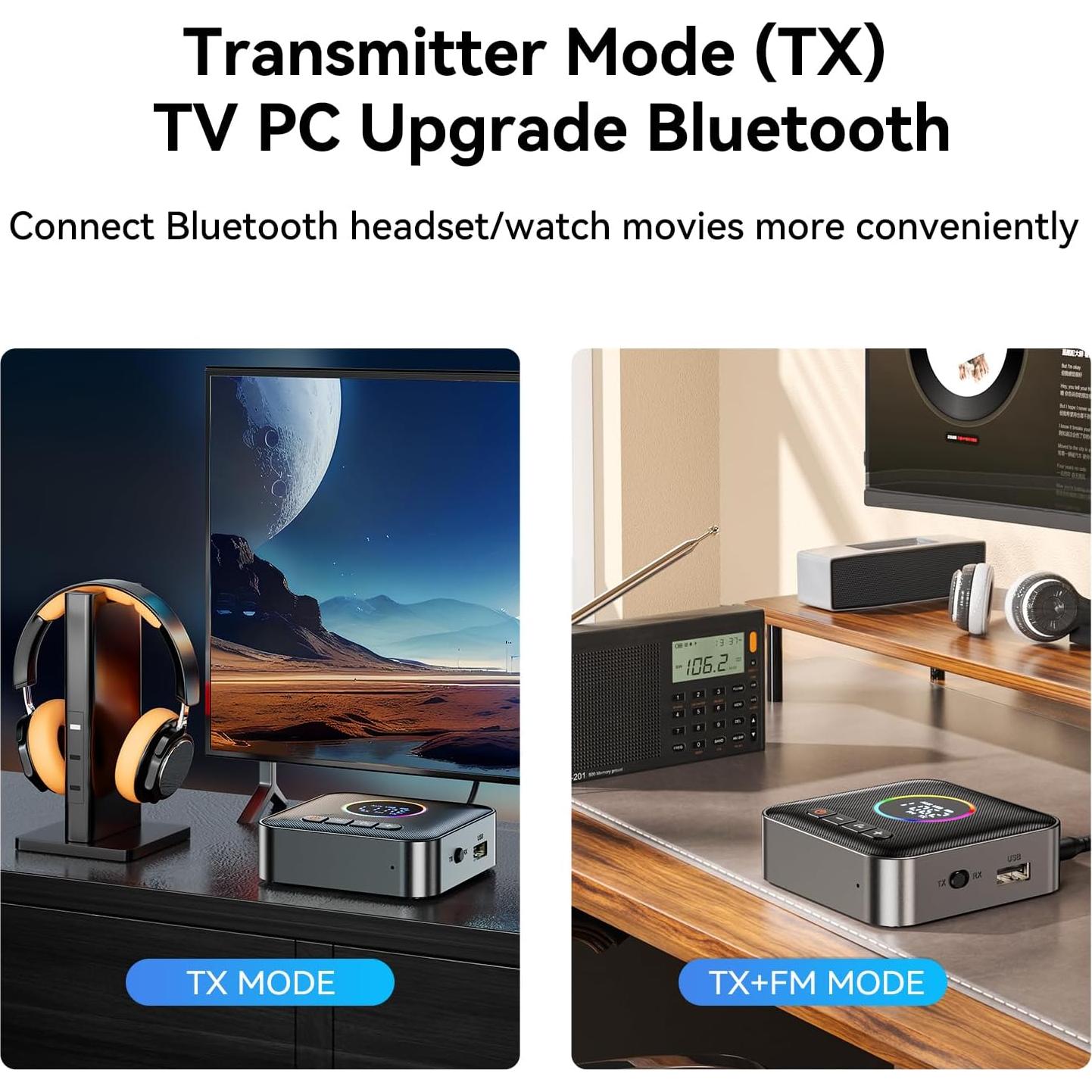 Receptor Transmisor Bluetooth MOREGAX M10 RGB 10x7.5cm