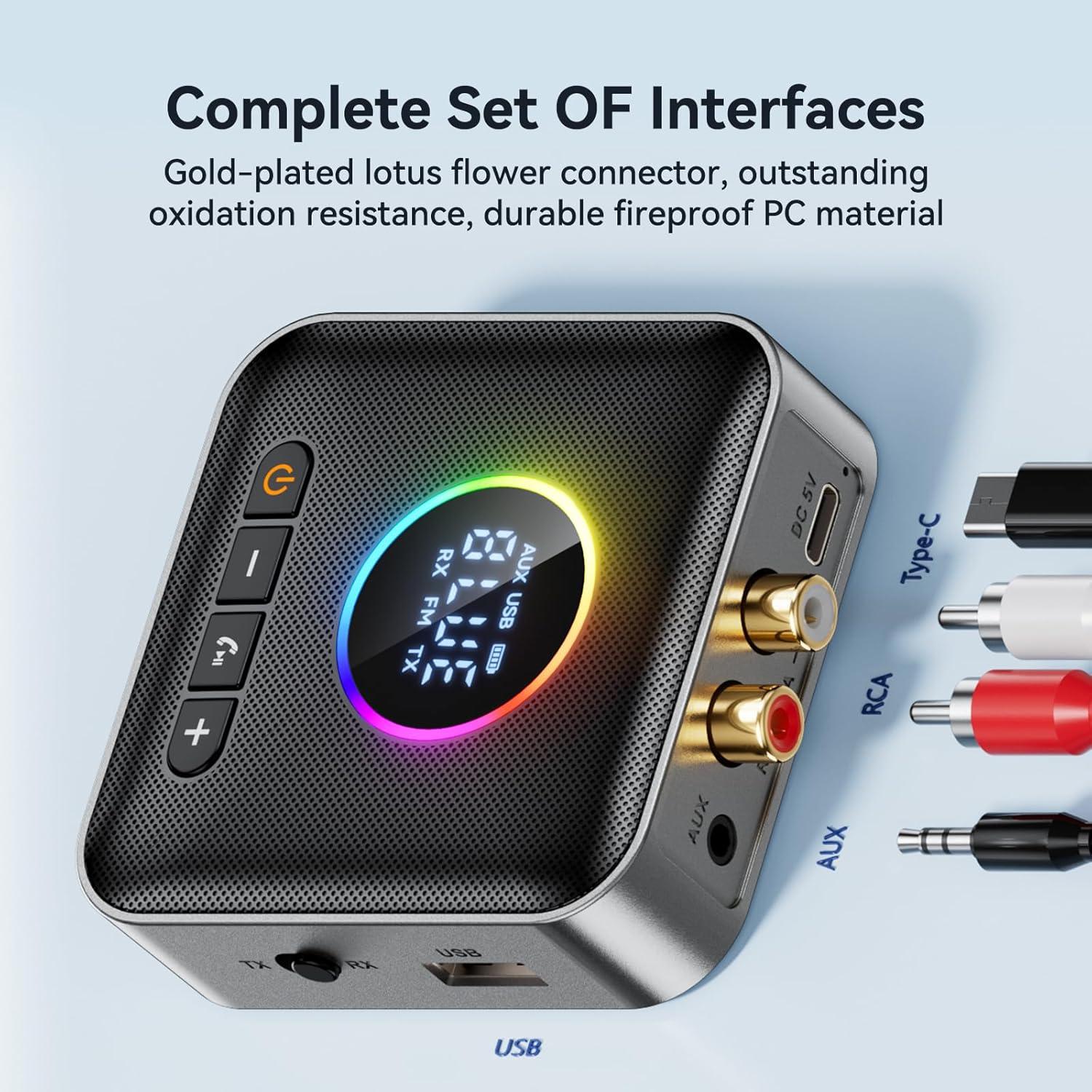 Receptor Transmisor Bluetooth MOREGAX M10 RGB 10x7.5cm