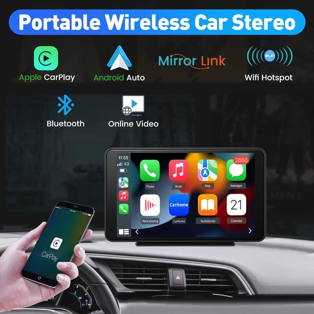 Estéreo de Coche Inalámbrico Litillbuly 7" CarPlay/Android Auto