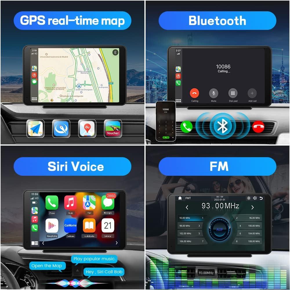 Estéreo de Coche Inalámbrico Litillbuly 7" CarPlay/Android Auto