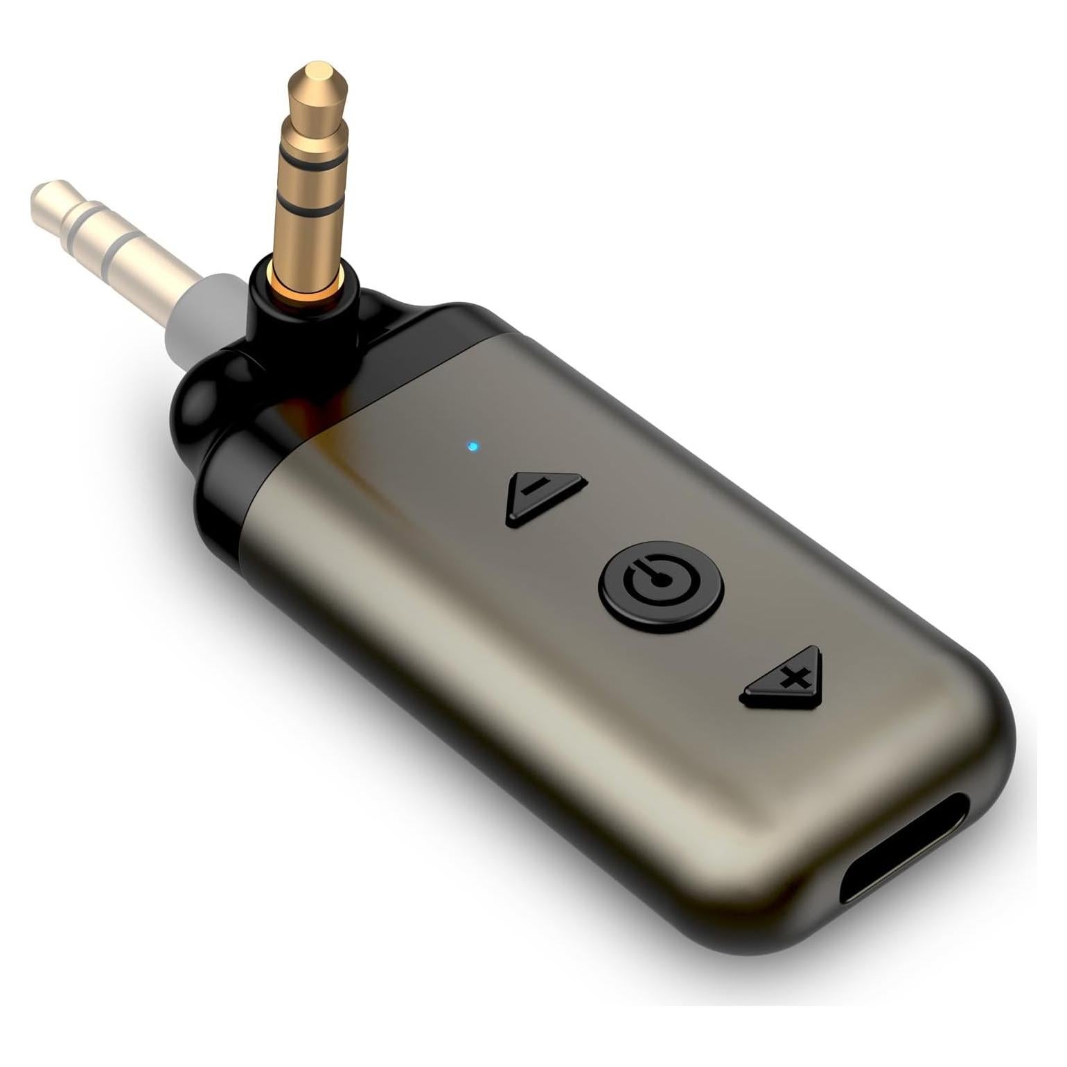 Air88 Bluetooth 5.4 Aux Adapter, 180° Swivel 3.5mm Jack, for Car Home Stereo, Handsfree Calls, 12 Hours Battery, HD Sound, Metal Case