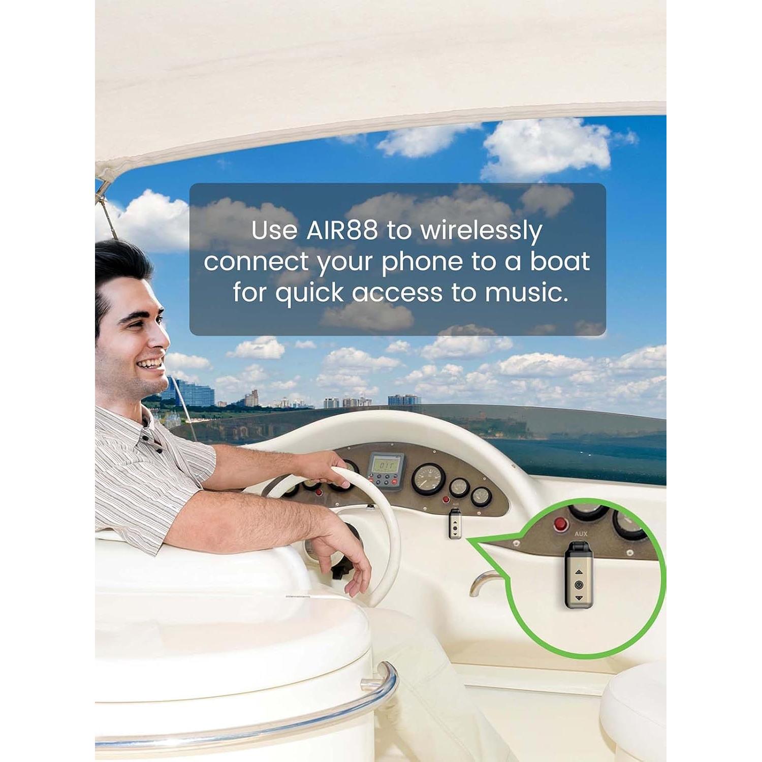 Air88 Bluetooth 5.4 Aux Adapter, 180° Swivel 3.5mm Jack, for Car Home Stereo, Handsfree Calls, 12 Hours Battery, HD Sound, Metal Case