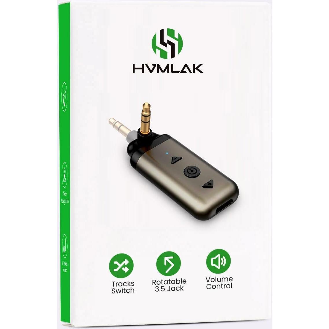 Air88 Bluetooth 5.4 Aux Adapter, 180° Swivel 3.5mm Jack, for Car Home Stereo, Handsfree Calls, 12 Hours Battery, HD Sound, Metal Case