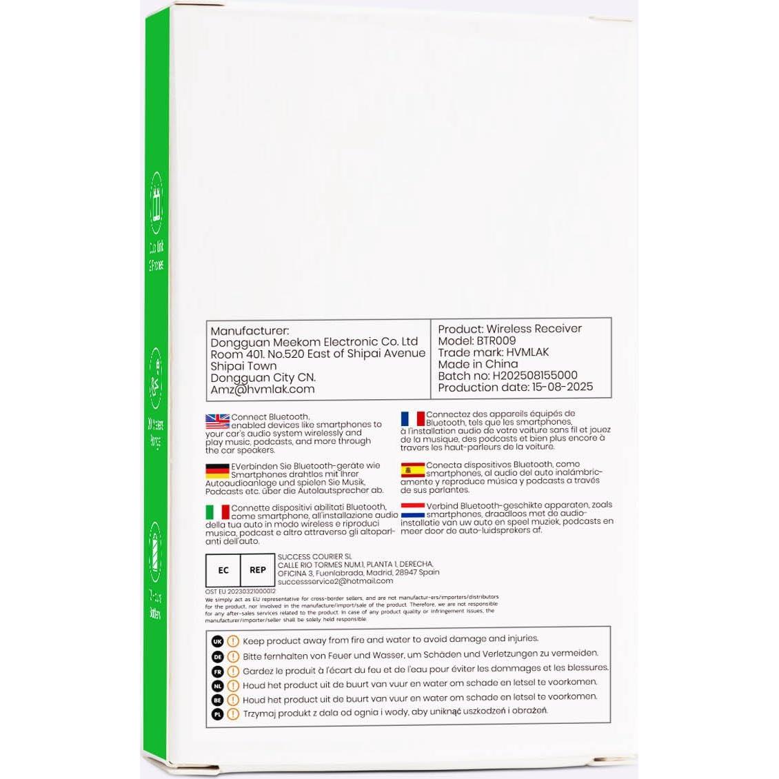 Air88 Bluetooth 5.4 Aux Adapter, 180° Swivel 3.5mm Jack, for Car Home Stereo, Handsfree Calls, 12 Hours Battery, HD Sound, Metal Case