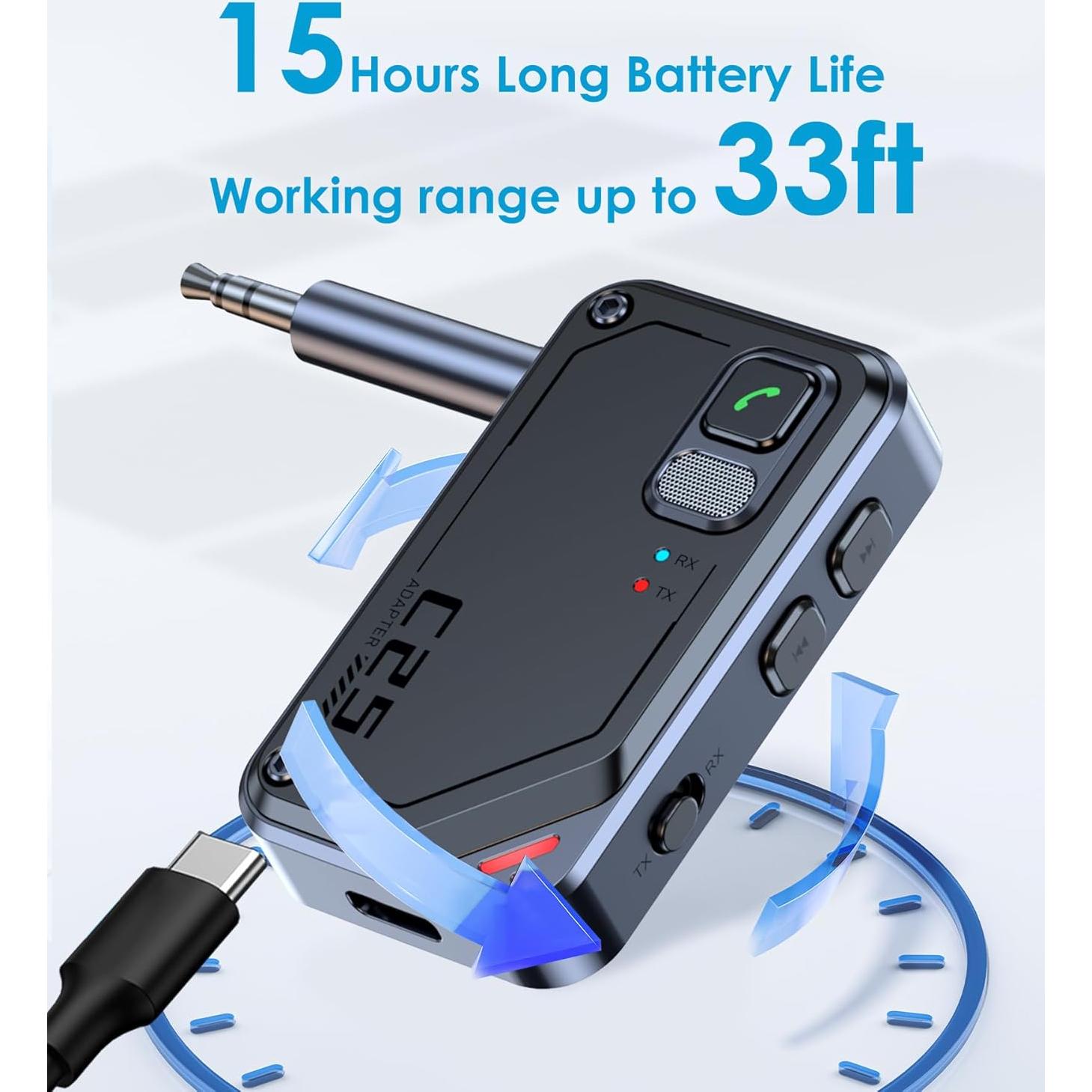 Adaptador Bluetooth KAIY C25 2 en 1 para TV y Auriculares