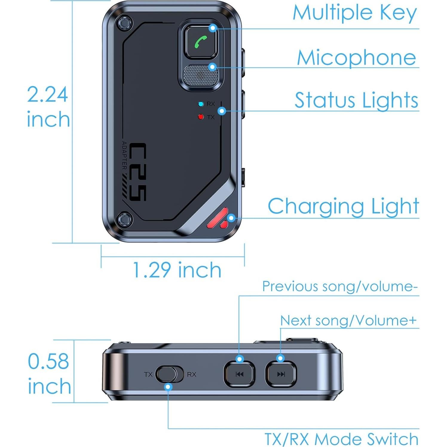 Adaptador Bluetooth KAIY C25 2 en 1 para TV y Auriculares
