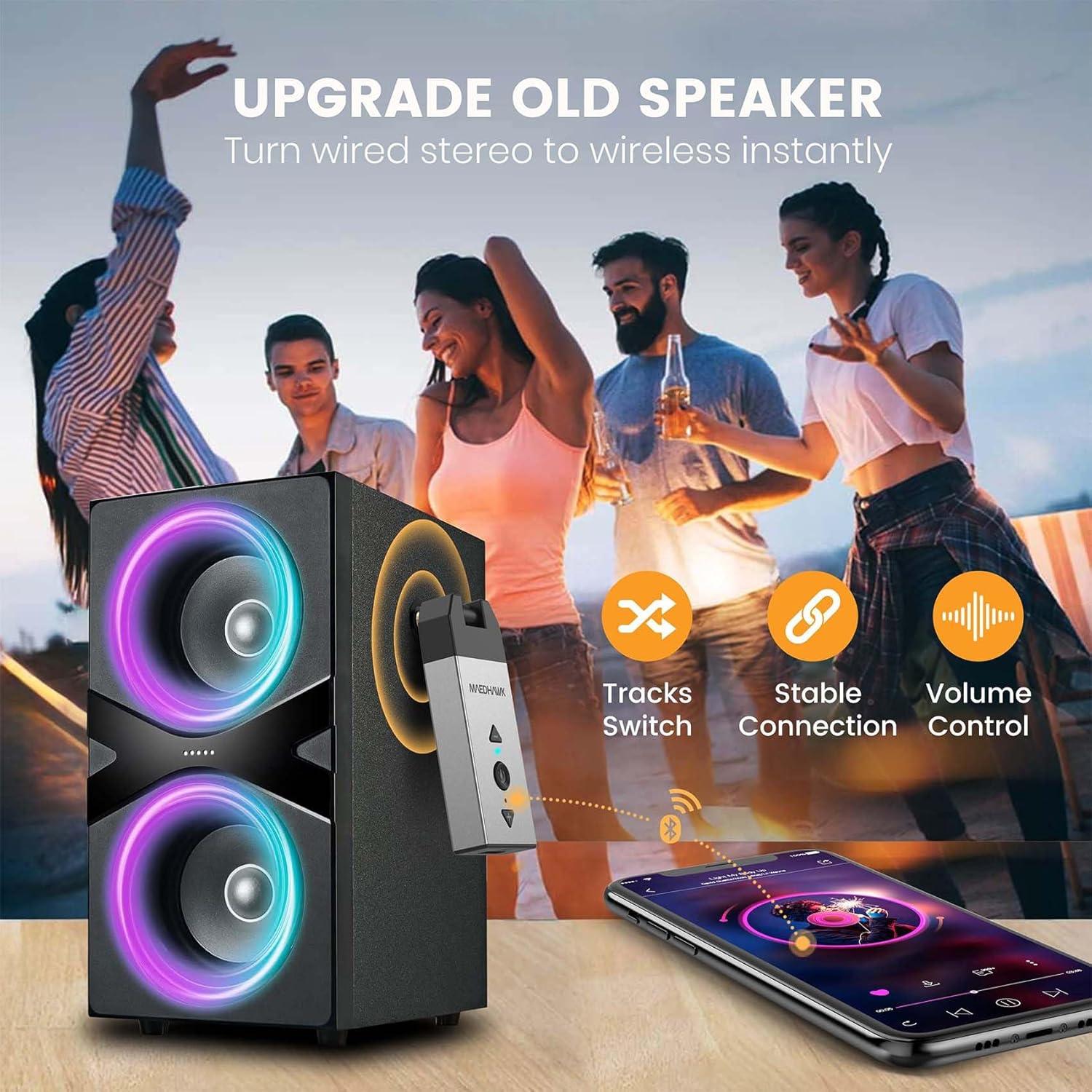 Adaptador Bluetooth 5.2 Maedhawk X4 Pro para Coche y Casa