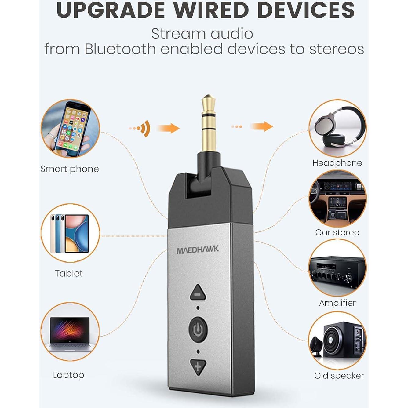 Adaptador Bluetooth 5.2 Maedhawk X4 Pro para Coche y Casa