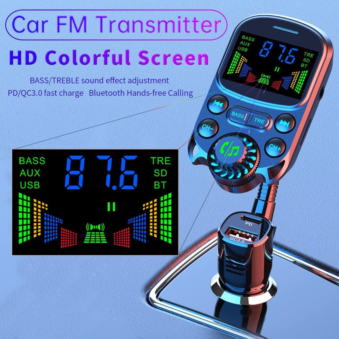 Adaptador de coche Bluetooth 5.3 ILOKEY con pantalla 3.8" HD