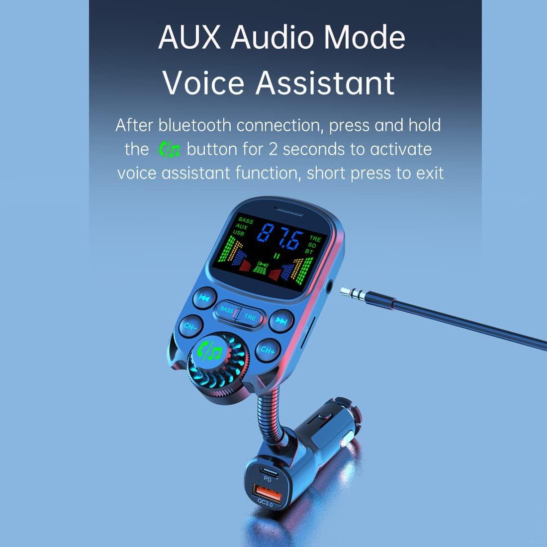 Adaptador de coche Bluetooth 5.3 ILOKEY con pantalla 3.8" HD