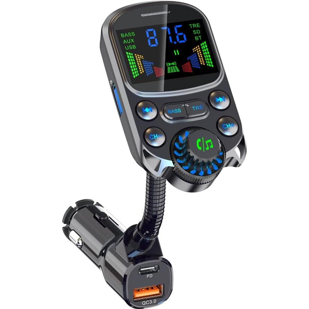 Adaptador de coche Bluetooth 5.3 ILOKEY con pantalla 3.8" HD