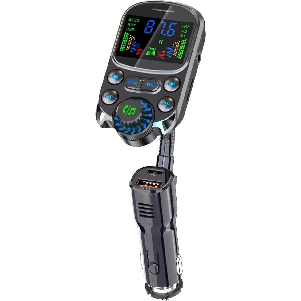 Adaptador de coche Bluetooth 5.3 ILOKEY con pantalla 3.8" HD