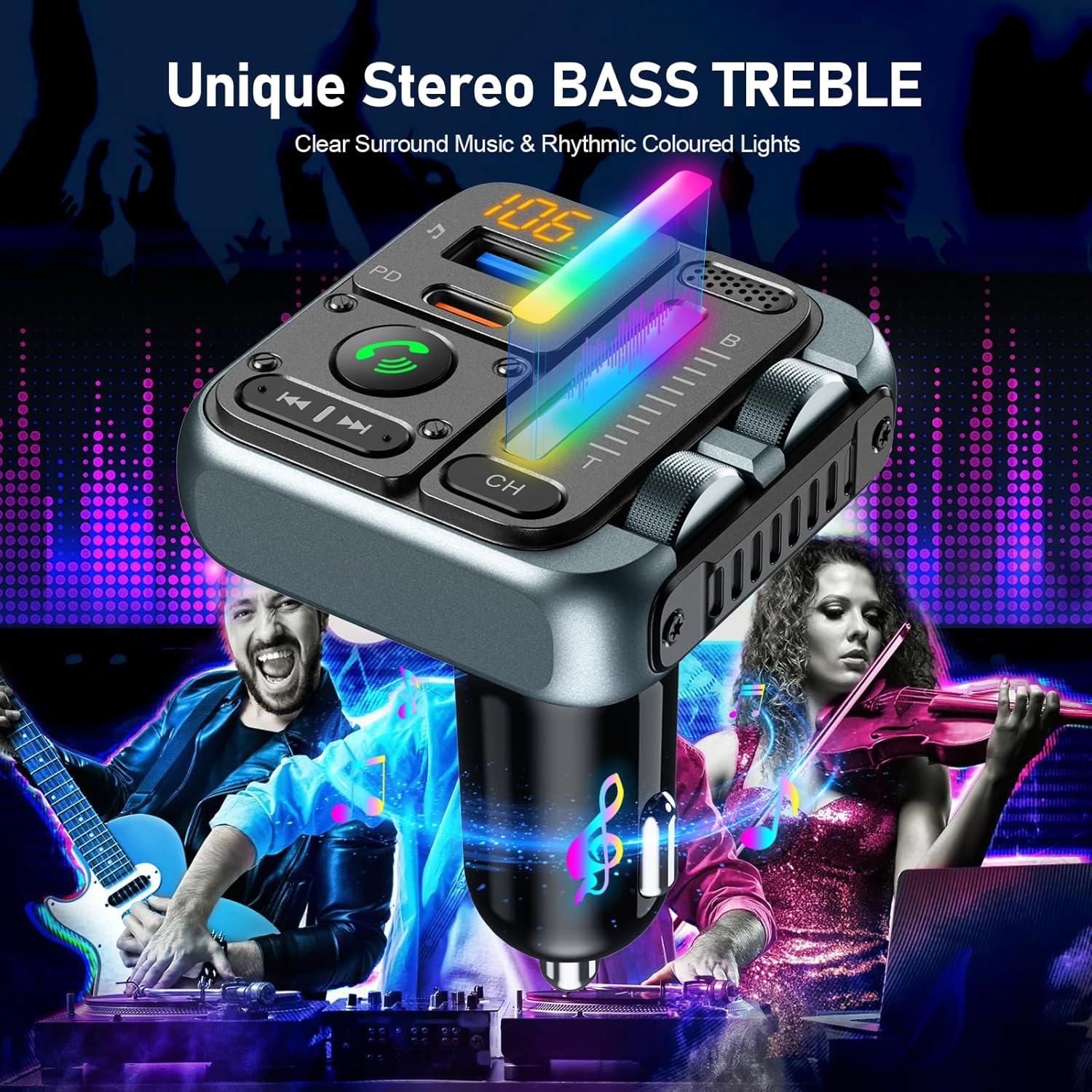 Adaptador de Coche Bluetooth SOARUN FM 5.3 Cargador 57W