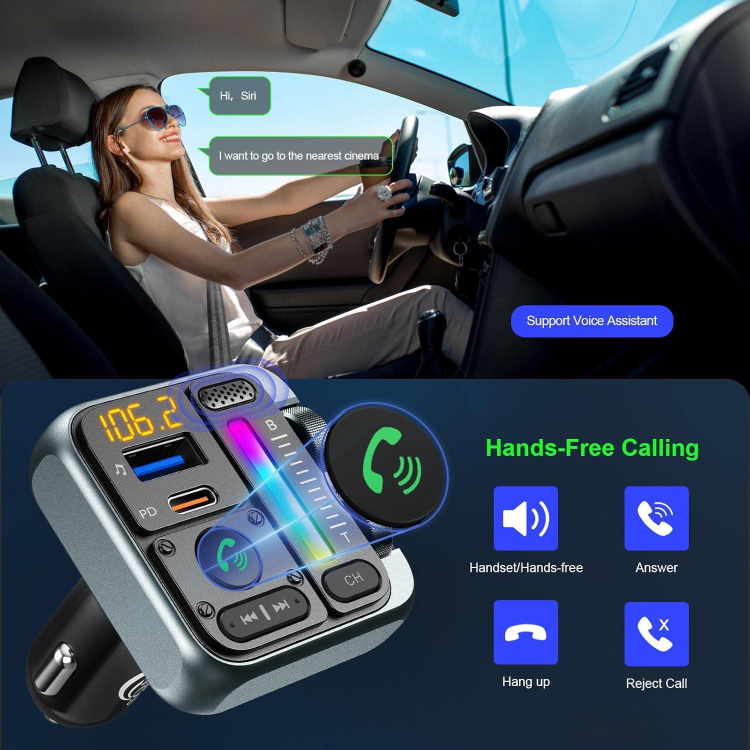 Adaptador de Coche Bluetooth SOARUN FM 5.3 Cargador 57W