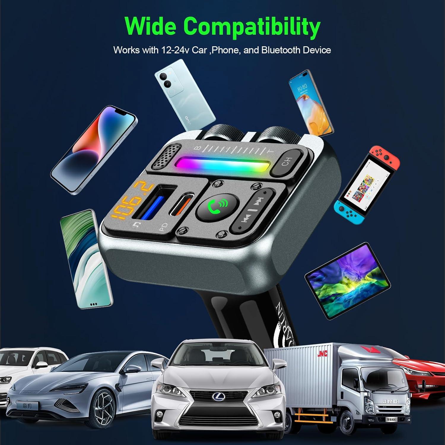 Adaptador de Coche Bluetooth SOARUN FM 5.3 Cargador 57W