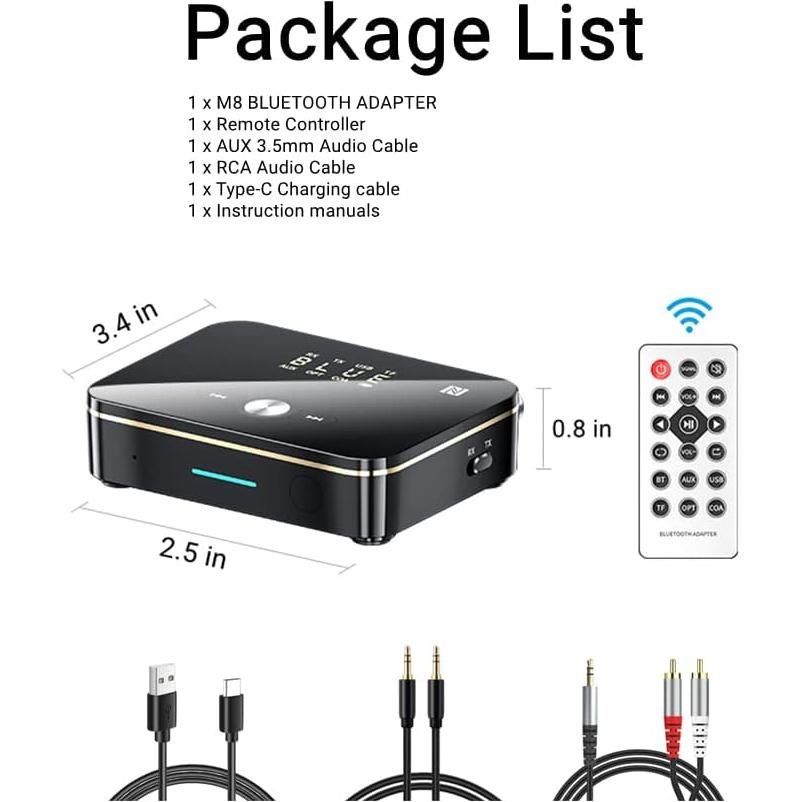 Receptor Transmisor Bluetooth PONYBRO M8 Hi-Fi 2 en 1