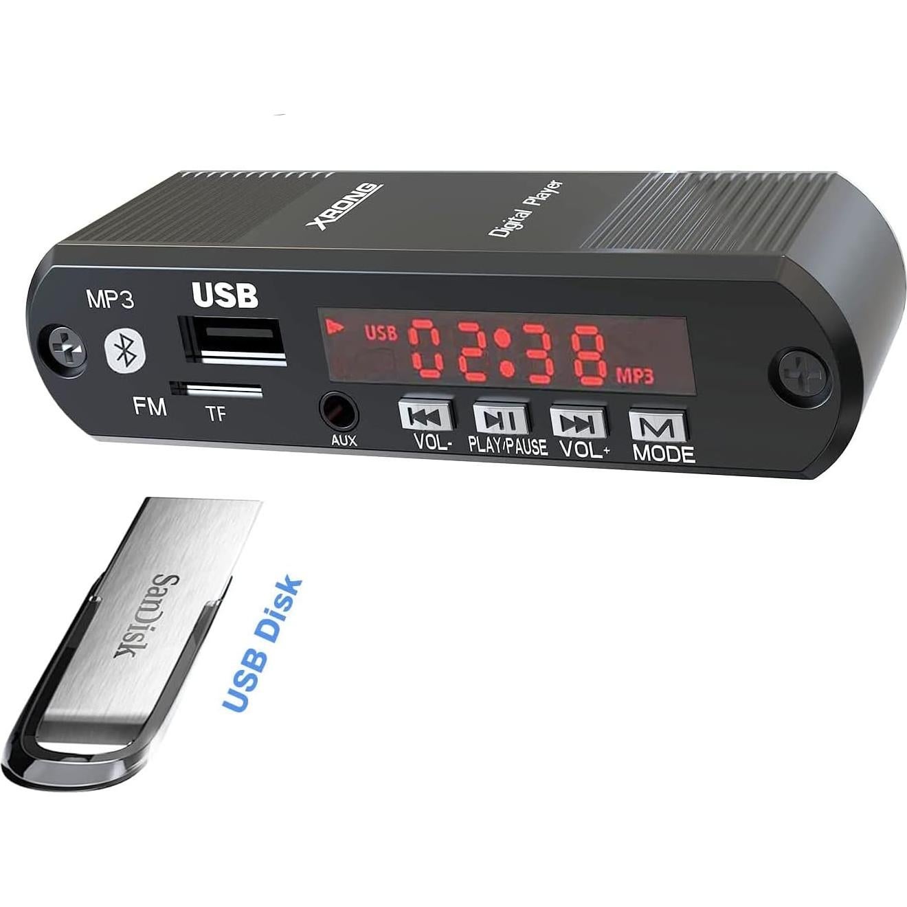 Receptor de Audio Bluetooth XRONG XR162 con Radio FM y USB