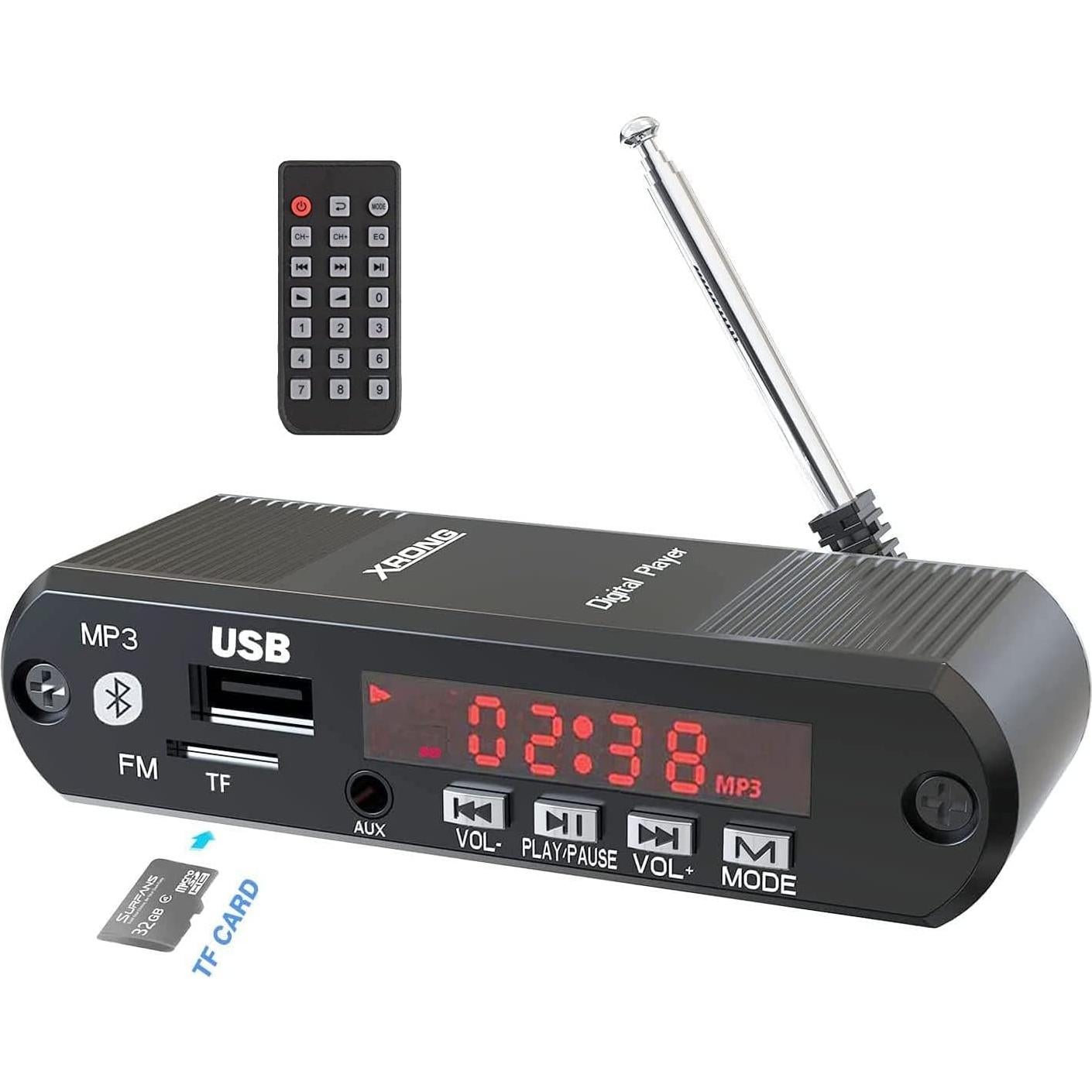 Receptor de Audio Bluetooth XRONG XR162 con Radio FM y USB