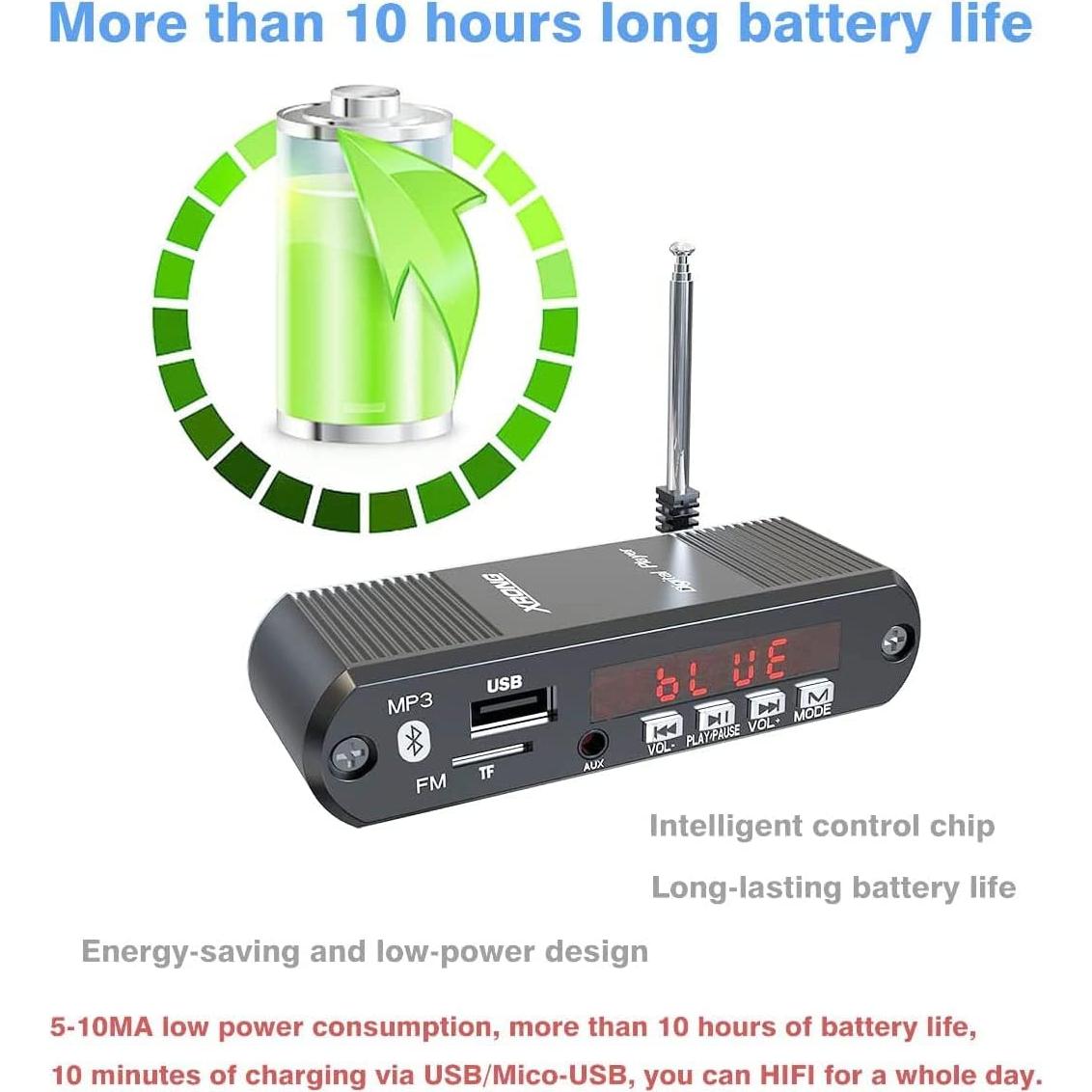 Receptor de Audio Bluetooth XRONG XR162 con Radio FM y USB