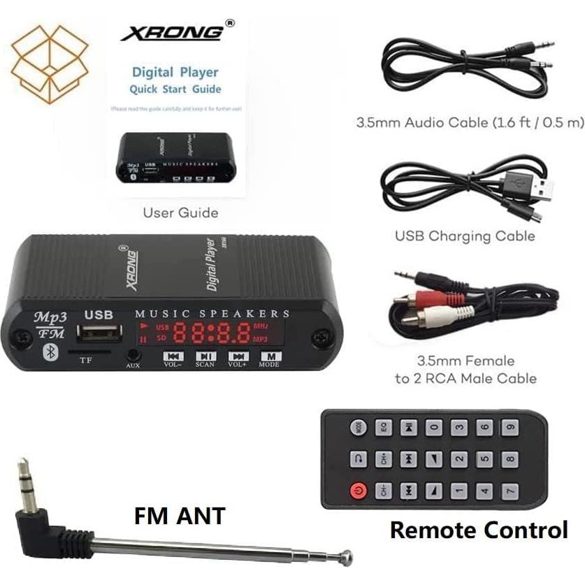 Receptor de Audio Bluetooth XRONG XR162 con Radio FM y USB
