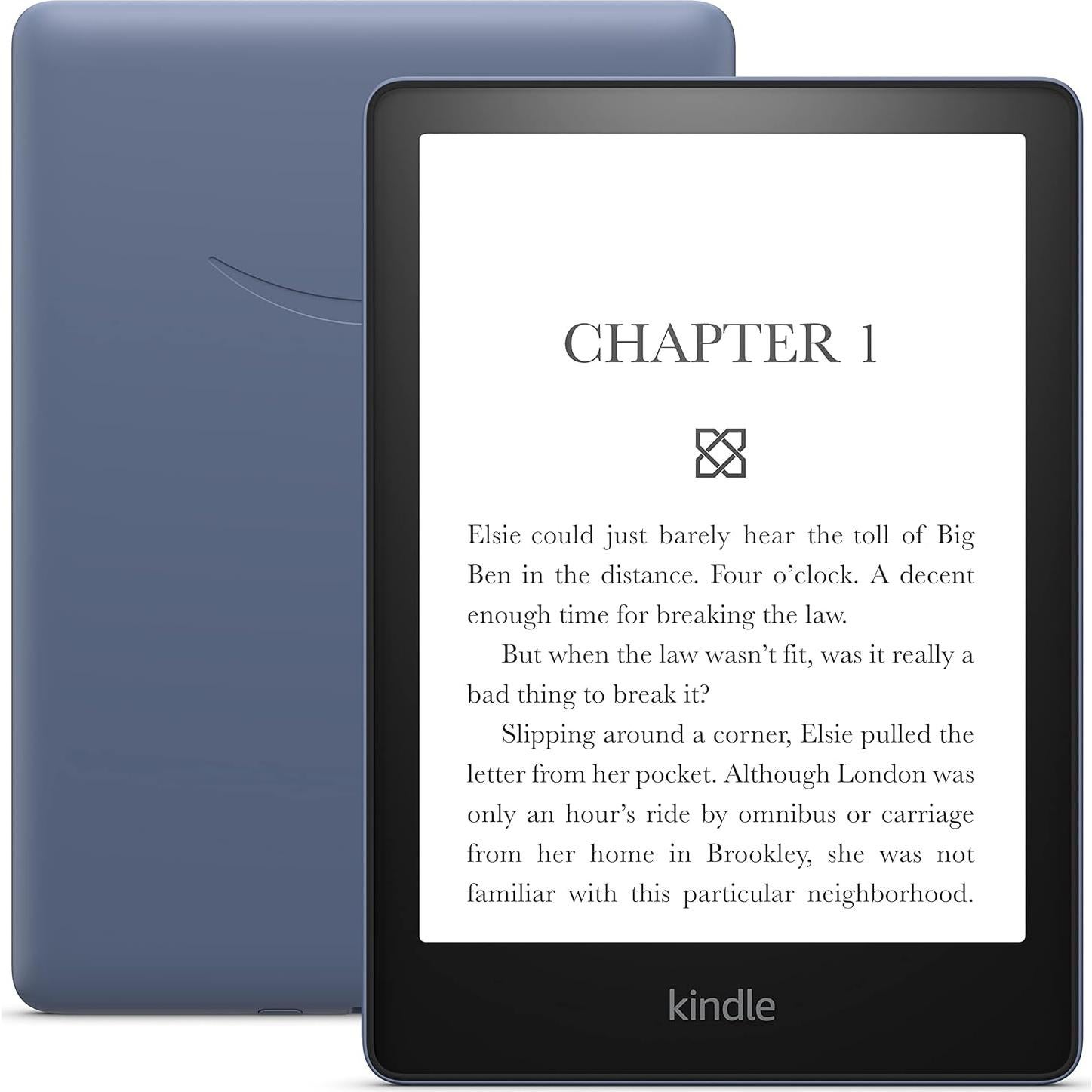 Like-New Amazon Kindle Paperwhite (16 GB) | Now with a larger display, adjustable warm light, increased battery life, and faster page turns | Denim
