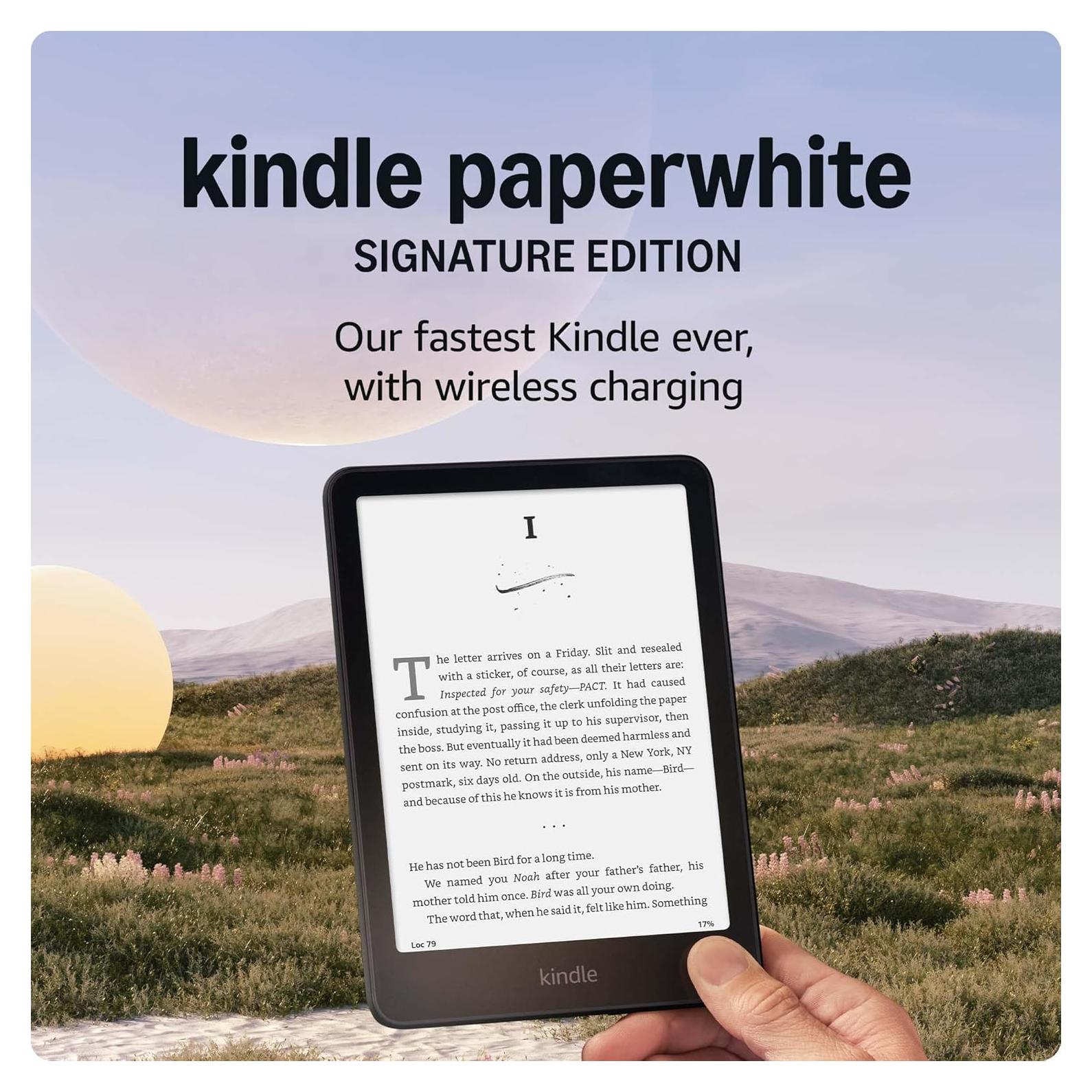 Like-new Amazon Kindle Paperwhite Signature Edition (32 GB) – Our fastest Kindle with auto-adjusting front light, wireless charging, and weeks of battery life – Metallic Black