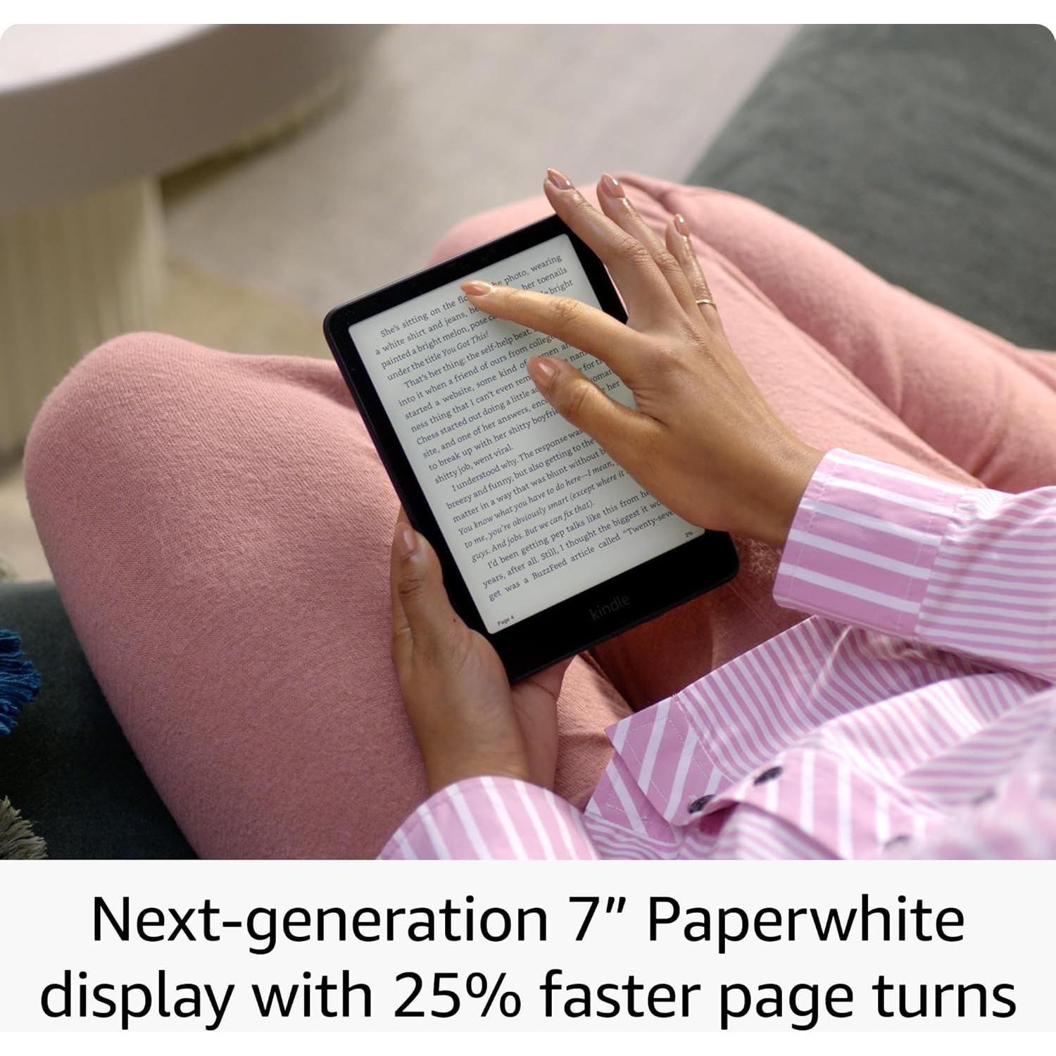 Like-new Amazon Kindle Paperwhite Signature Edition (32 GB) – Our fastest Kindle with auto-adjusting front light, wireless charging, and weeks of battery life – Metallic Black