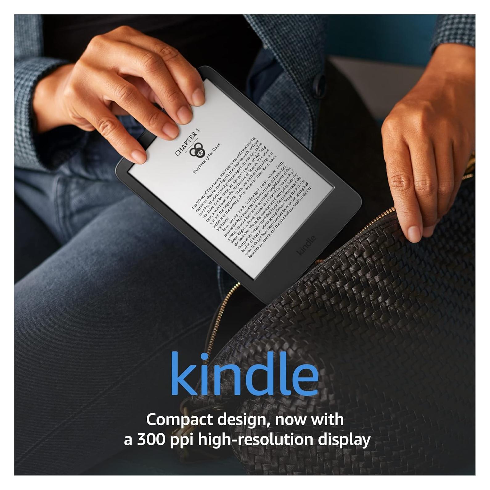 Like-New Kindle (2022 release) – The lightest and most compact Kindle, now with a 6” 300 ppi high-resolution display, and 2x the storage - Black