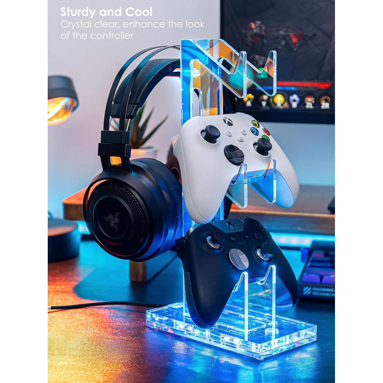 Soporte para Auriculares y Controladores OAPRIRE Acrílico 3 Niveles Luz