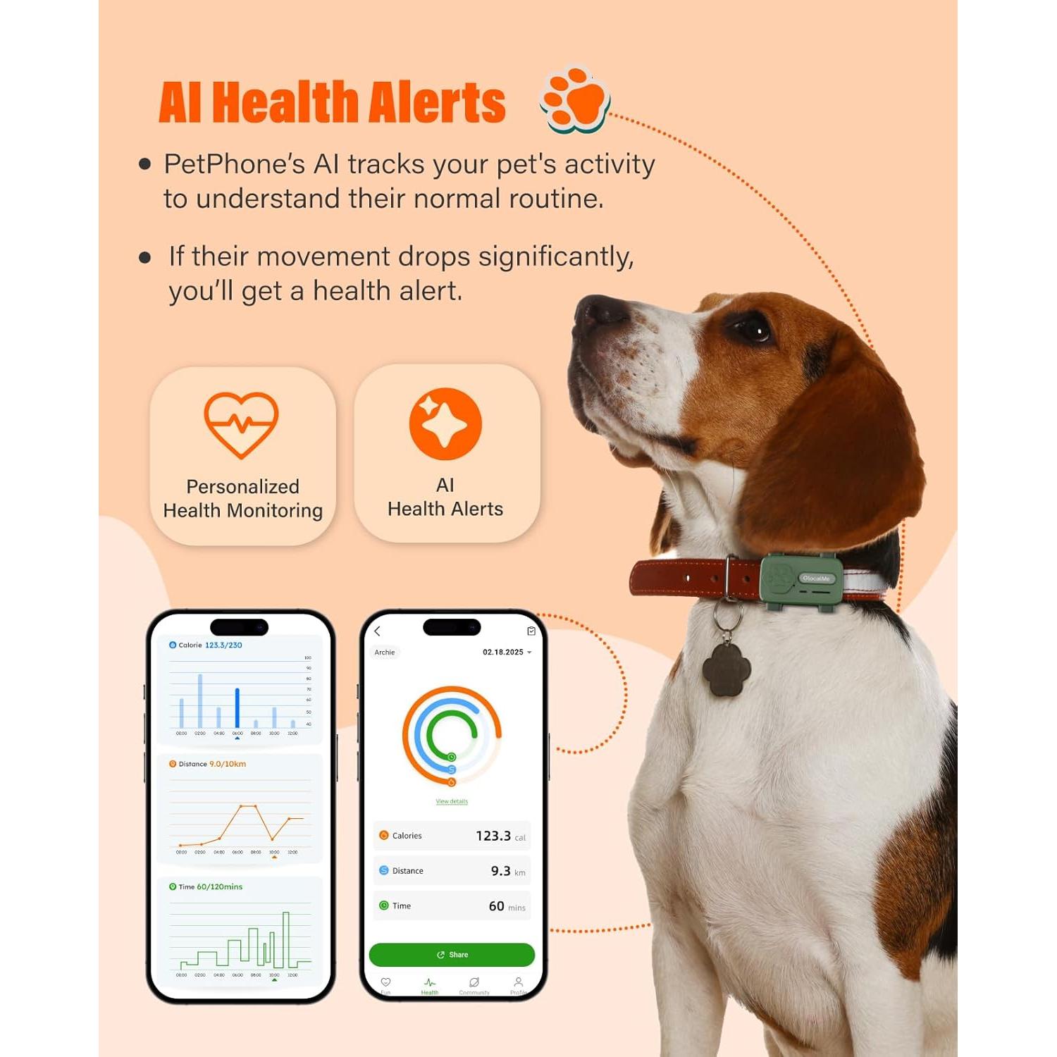 Rastreador GPS para Mascotas GlocalMe PetPhone Rosa