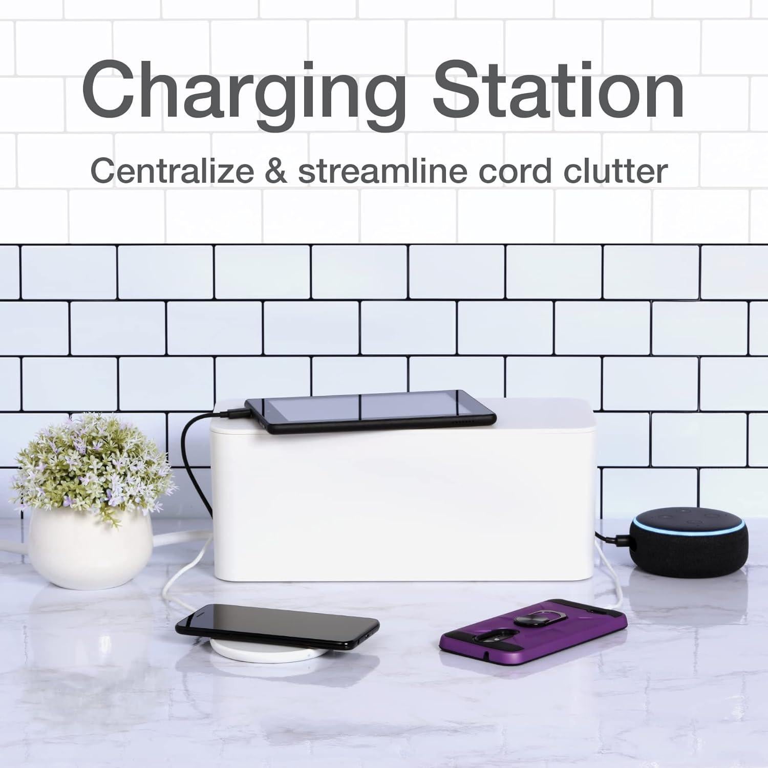 Cajas de Gestión de Cables Oxford - 3 Tamaños, Organizador Blanco