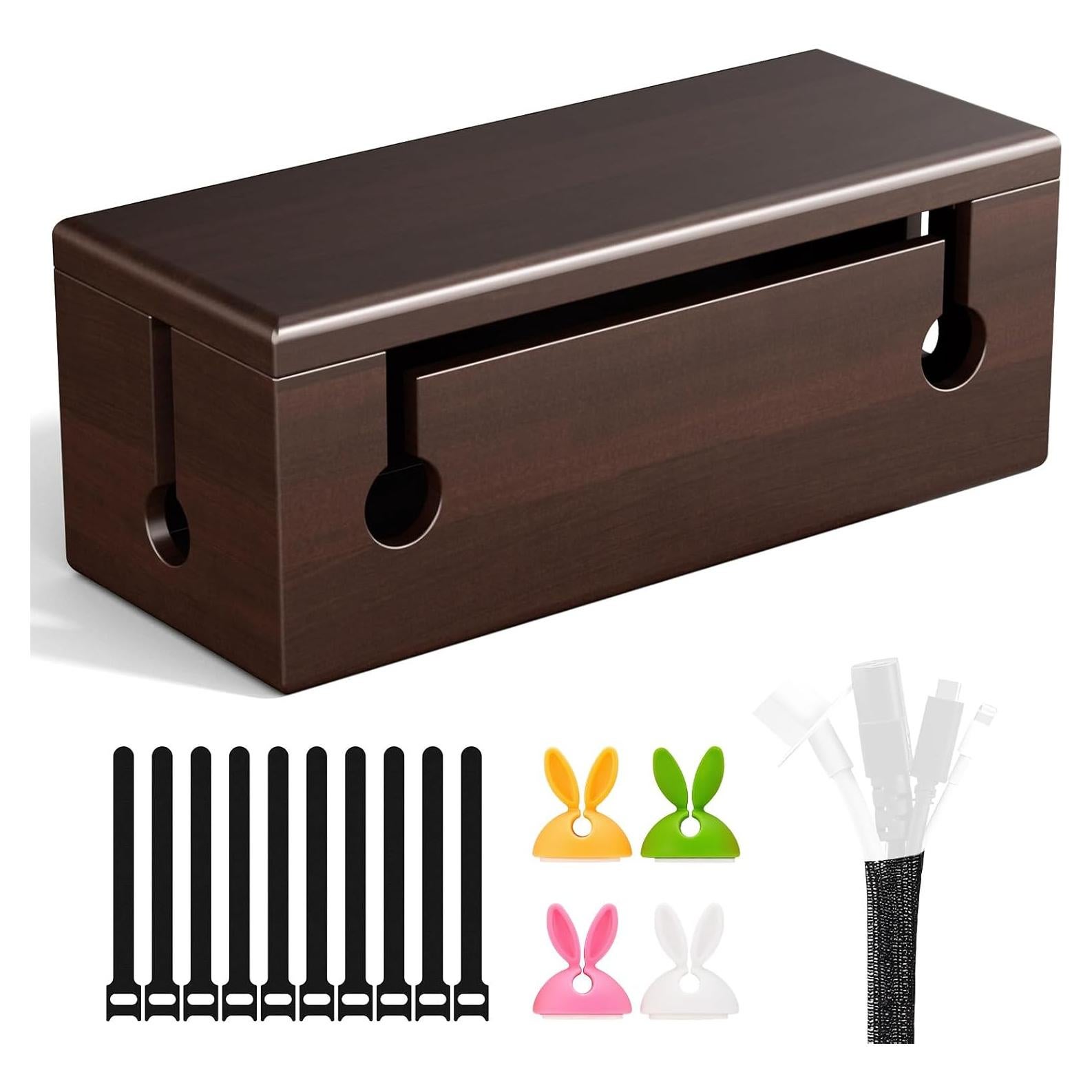 Caja Organizadora de Cables Grande HomeBliss 40x15 cm