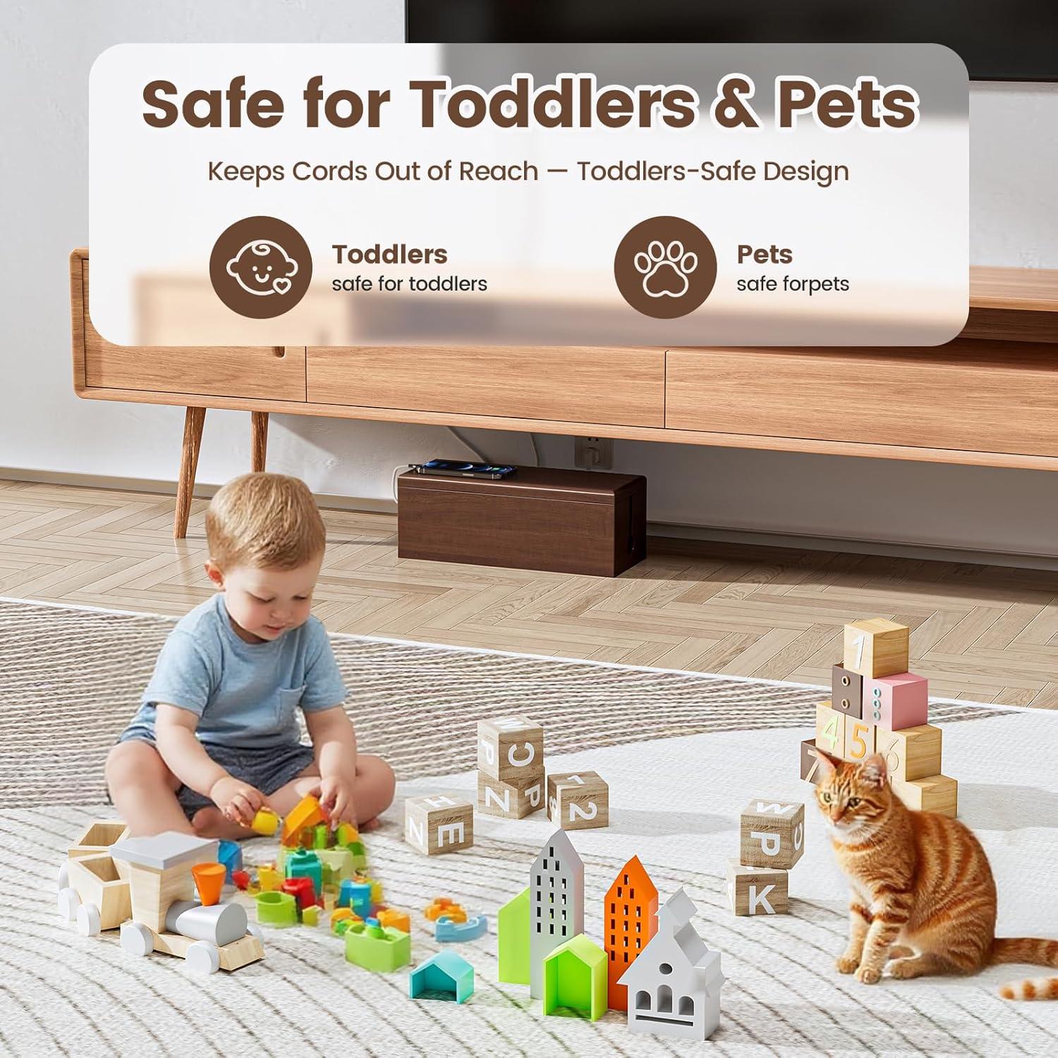 Caja Organizadora de Cables Grande HomeBliss 40x15 cm