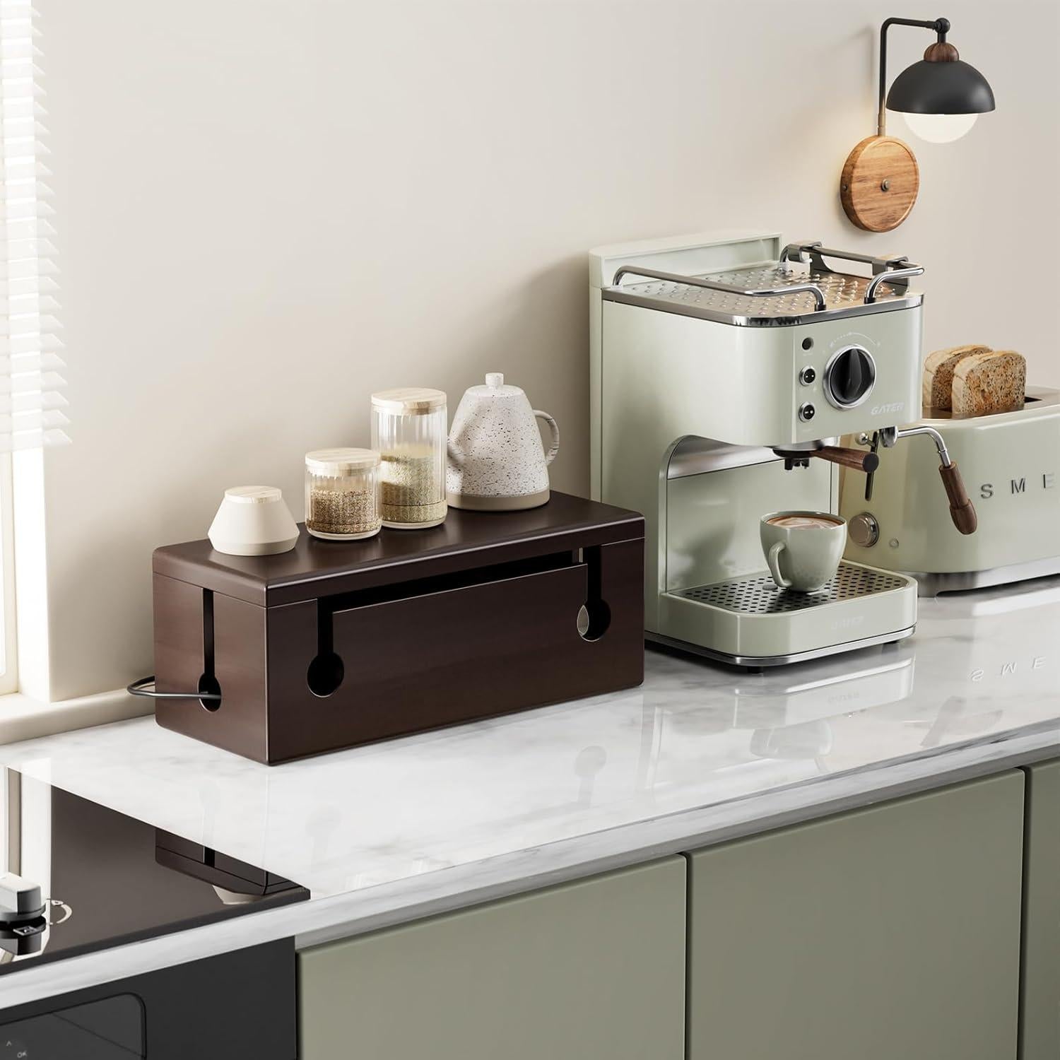 Caja Organizadora de Cables Grande HomeBliss 40x15 cm