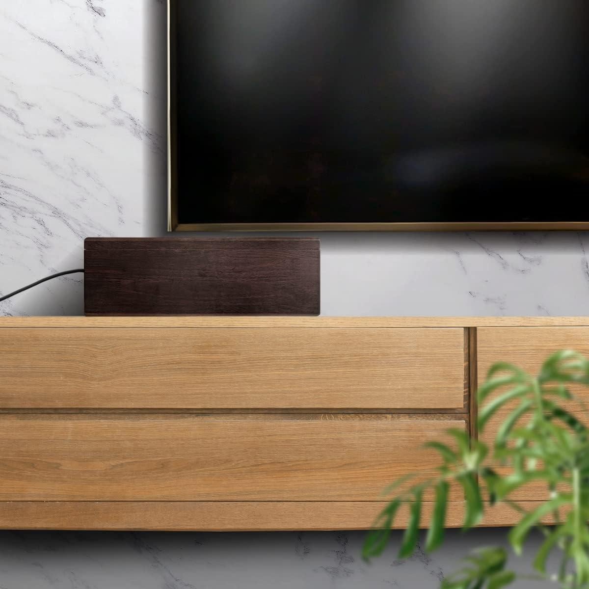 Caja Organizadora de Cables Homebliss Grande Marrón 40x15x13cm