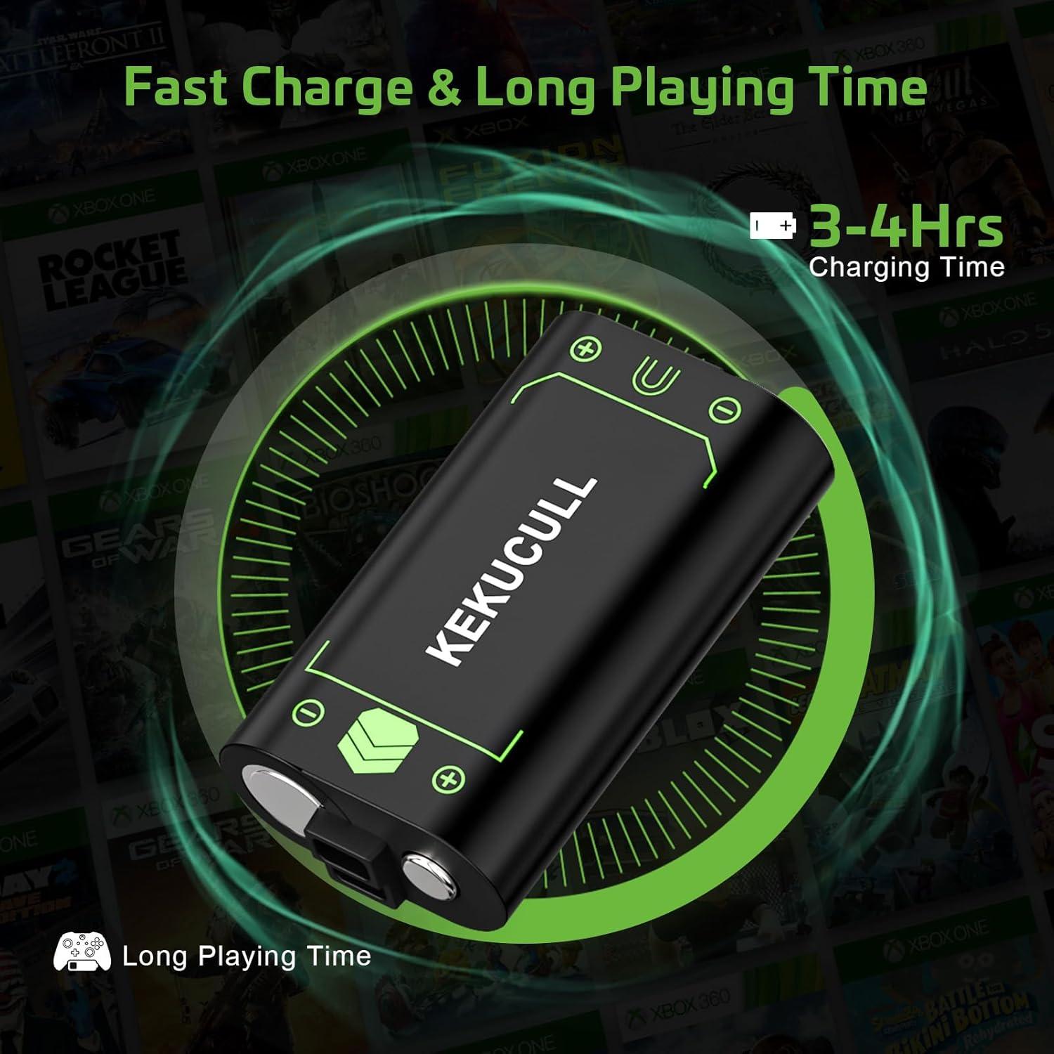 Estación de Carga KEKUCULL para Controlador Xbox Series X|S/One, 2 Baterías 2500mAh