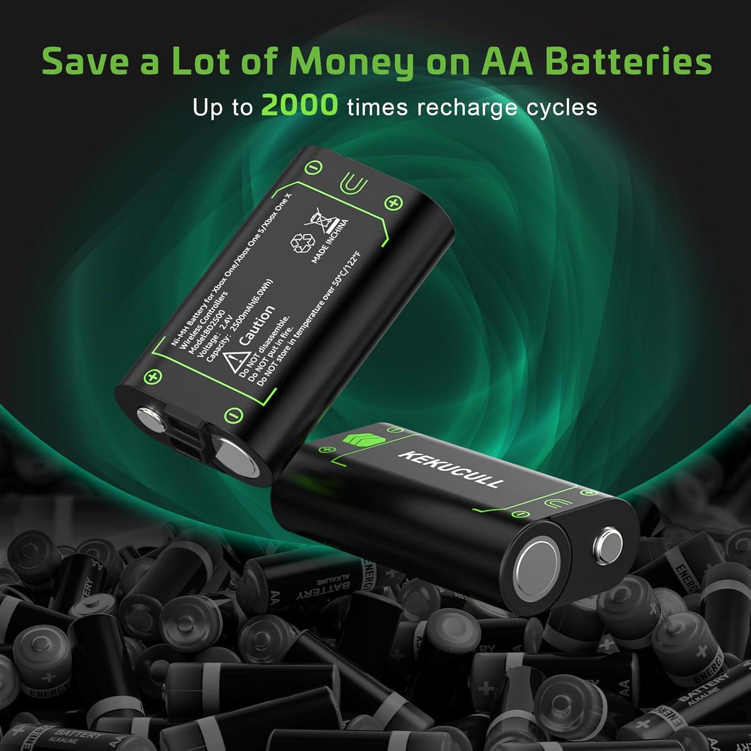 Estación de Carga KEKUCULL para Controlador Xbox Series X|S/One, 2 Baterías 2500mAh