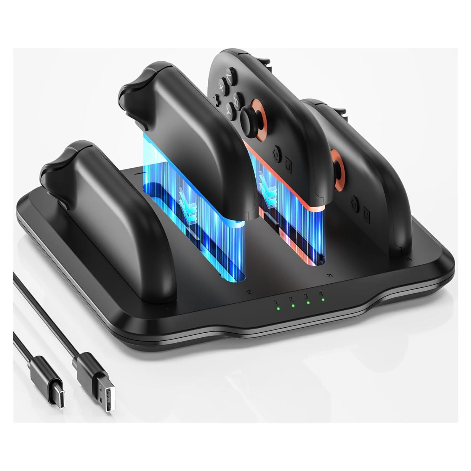 Cargador Dock Joycon Fegliea para Nintendo Switch 2 - Carga Rápida 4 en 1